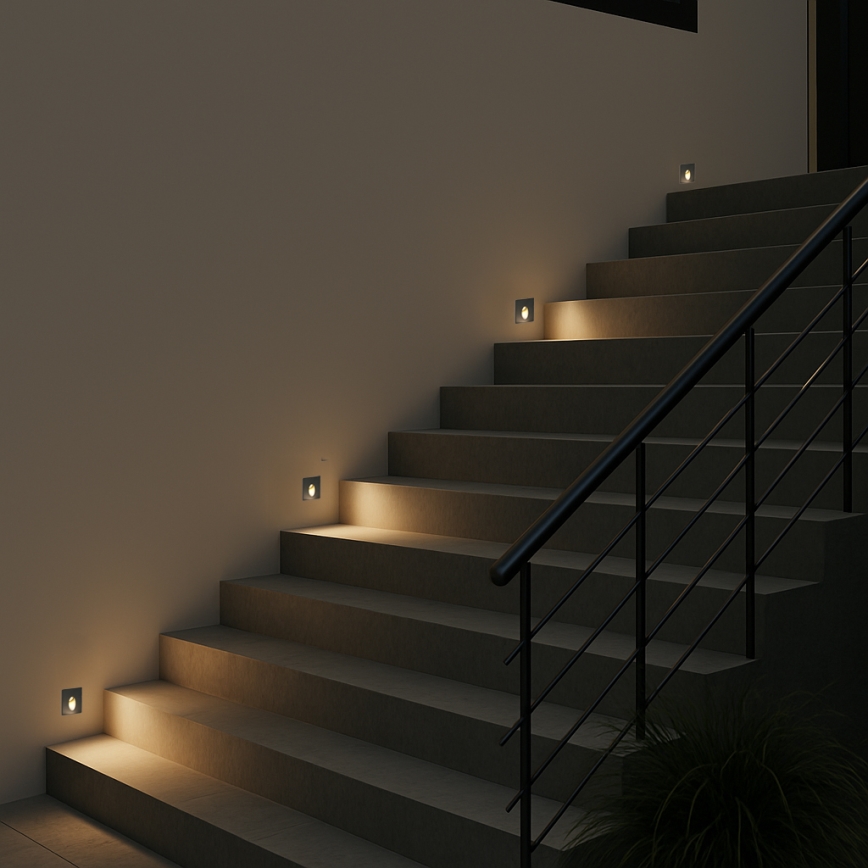 Brilagi - LED upotettava ulkovalaisin STAIRDOT LED/2W/230V, musta, IP65, kulmikas