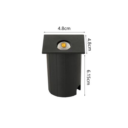 Brilagi - LED upotettava ulkovalaisin STAIRDOT LED/2W/230V, musta, IP65, kulmikas