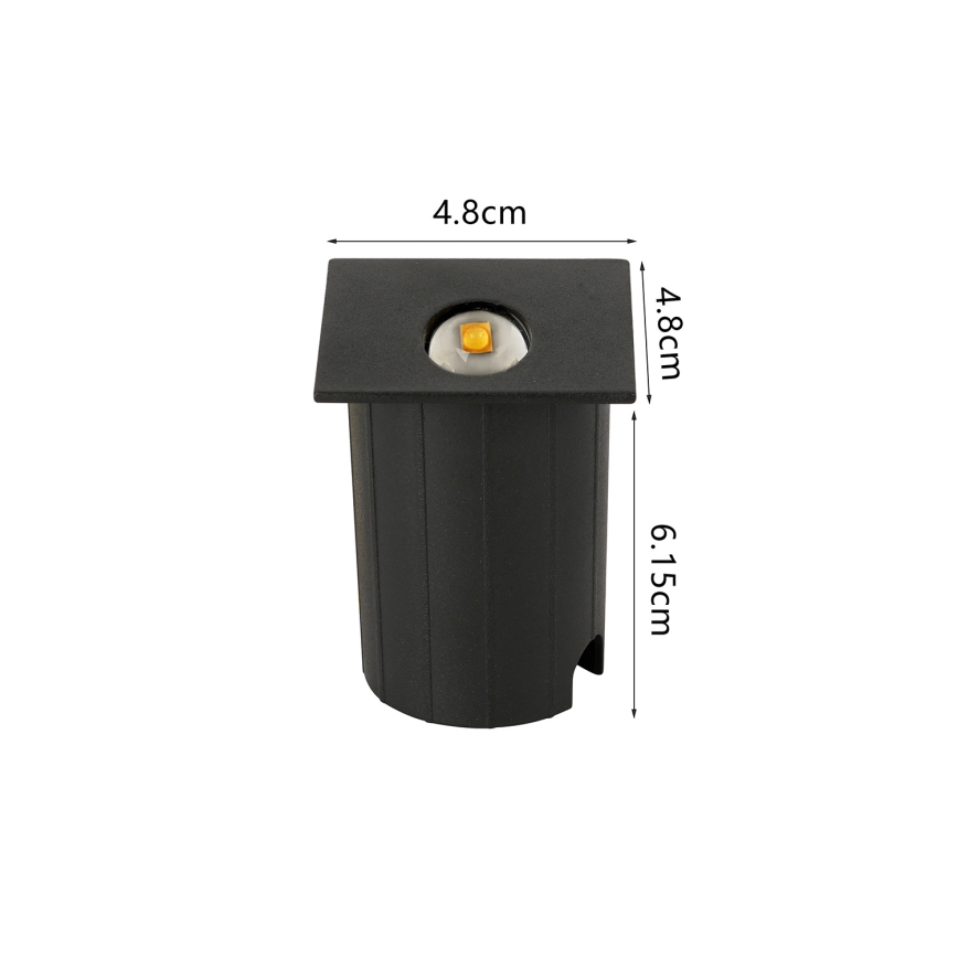 Brilagi - LED upotettava ulkovalaisin STAIRDOT LED/2W/230V, musta, IP65, kulmikas