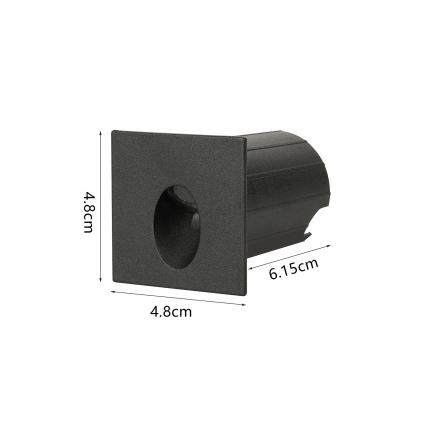 Brilagi - LED upotettava ulkovalaisin STAIRDOT LED/2W/230V, musta, IP65, kulmikas