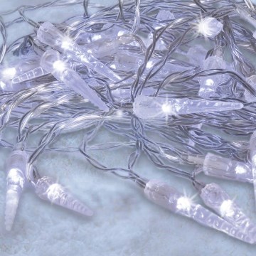 Brilagi - LED Valoketju ulkokäyttöön 50xLED/8 toimintoa/3xAA 8m IP44 kylmä valkoinen