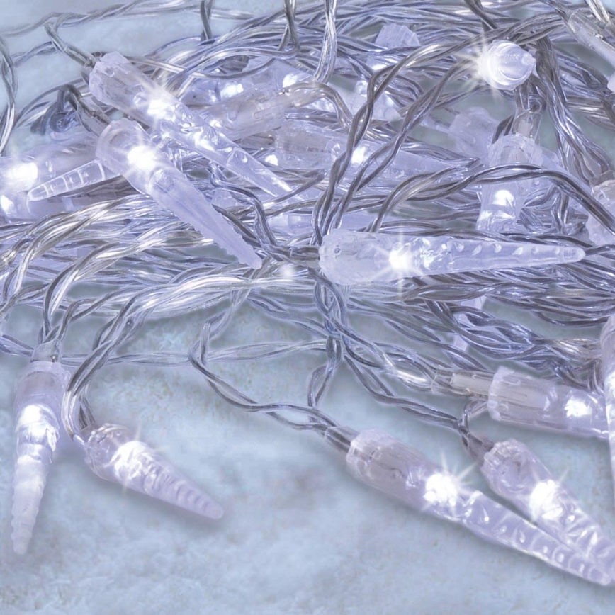 Brilagi - LED Valoketju ulkokäyttöön 50xLED/8 toimintoa/3xAA 8m IP44 kylmä valkoinen