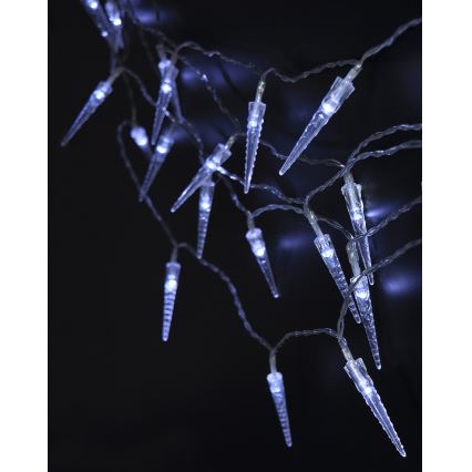 Brilagi - LED Valoketju ulkokäyttöön 50xLED/8 toimintoa/3xAA 8m IP44 kylmä valkoinen