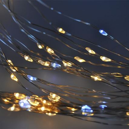 Brilagi - LED Valoverho 300xLED/8 toimintoa/3xAA/USB 1,2m lämmin valkoinen