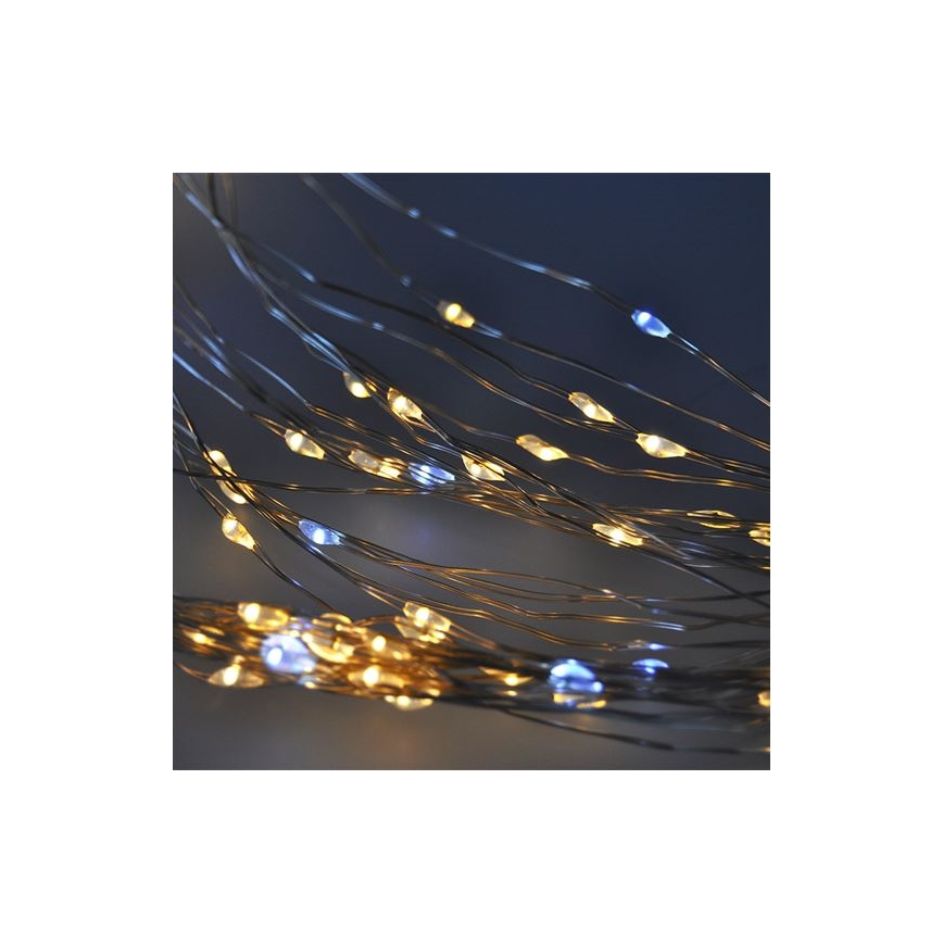Brilagi - LED Valoverho 300xLED/8 toimintoa/3xAA/USB 1,2m lämmin valkoinen