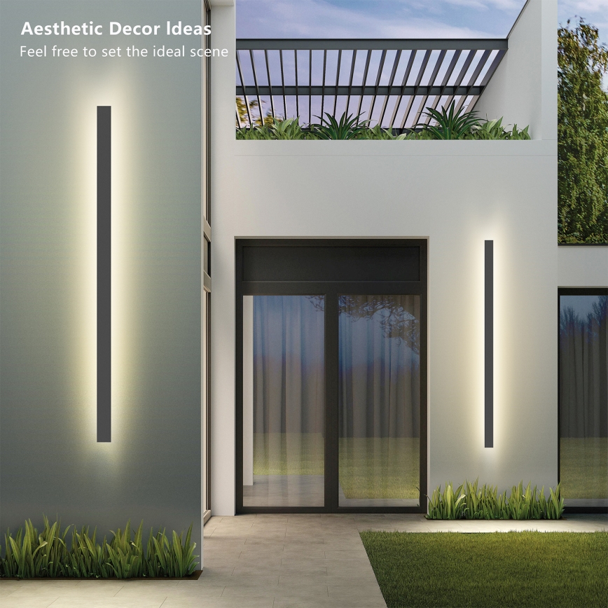 Brilagi - LINEAR LED ulkoseinävalaisin 32W/230V 4000K IP65 140 cm antrasiitti CRI 90