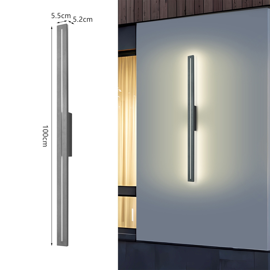 Brilagi - LED-ulkoseinävalaisin LINEO LED/24W/230V 4000K IP65 100 cm antrasiitti CRI 90