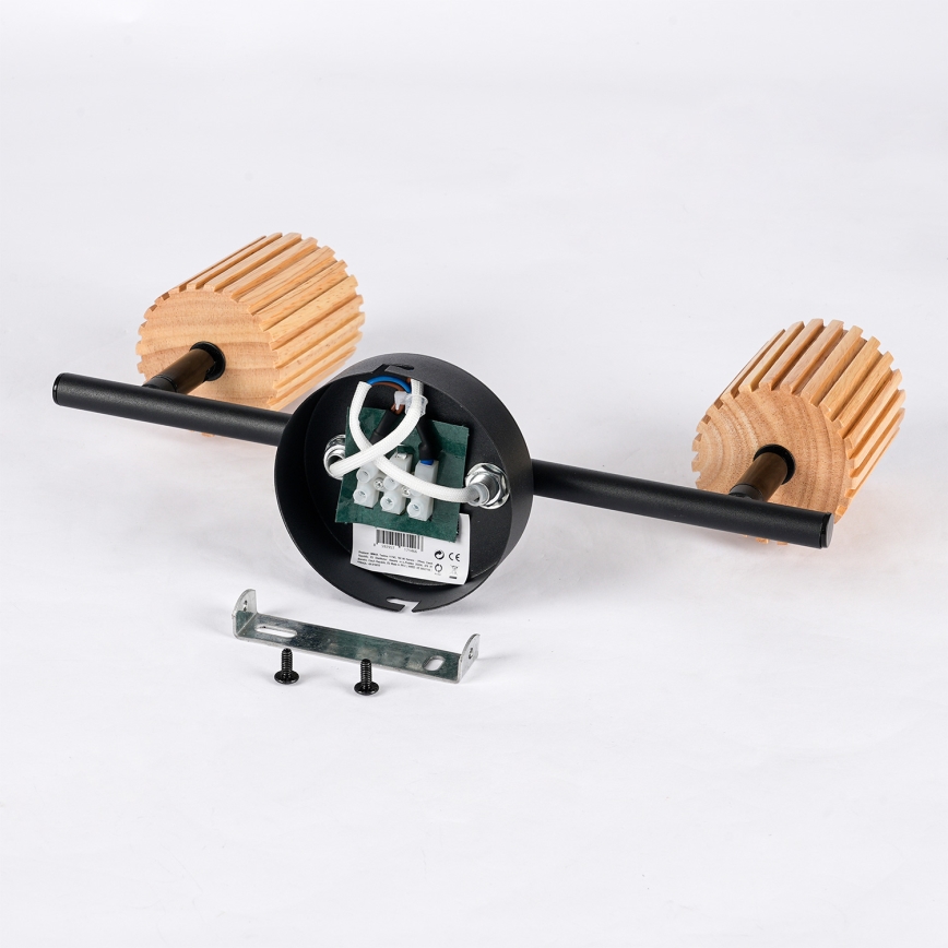 Brilagi - MODERN WOOD kohdevalaisin 2xGU10/8W/230V kumipuu/musta