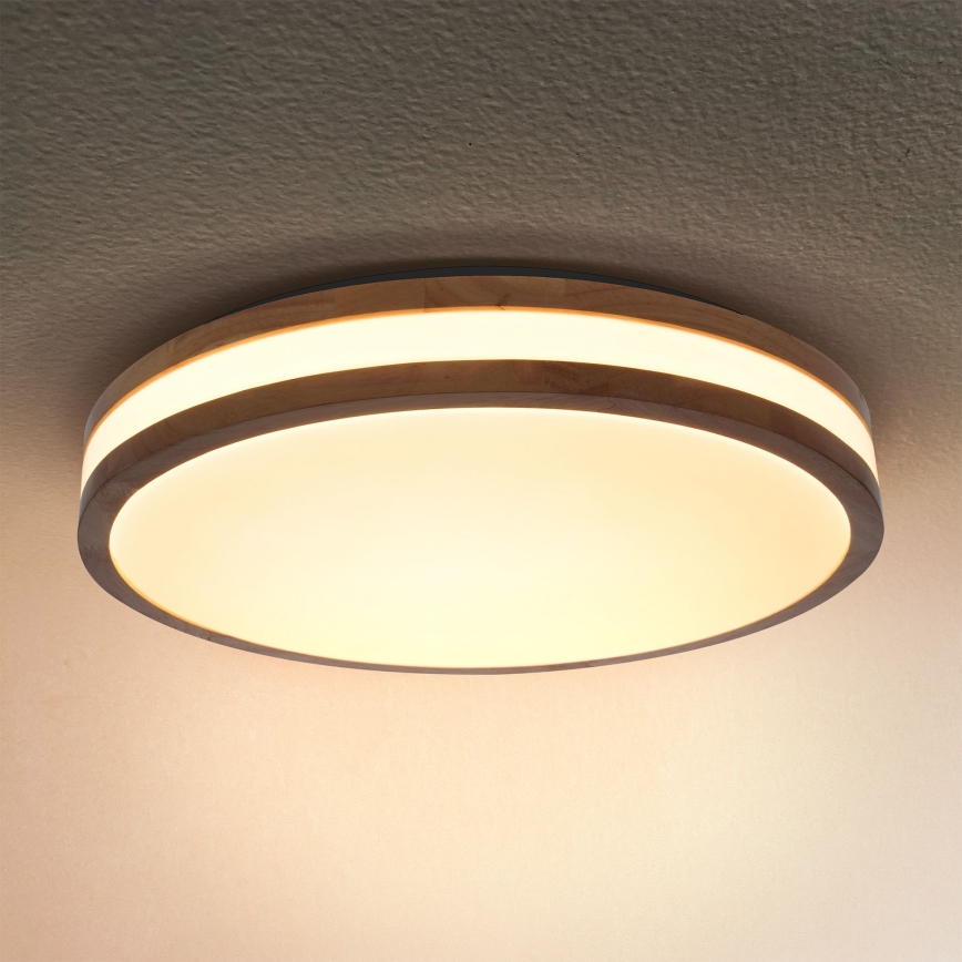 Brilagi - LED himmennettävä kattovalaisin MOLINA LED/48W/230V 3000-6500K tammi Ø 38 cm + kaukosäädin