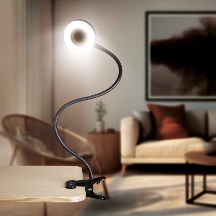 Brilagi - LED himmennettävä lamppu klipsillä ORBELA LED/8W/230V 3000/4000/5000K musta