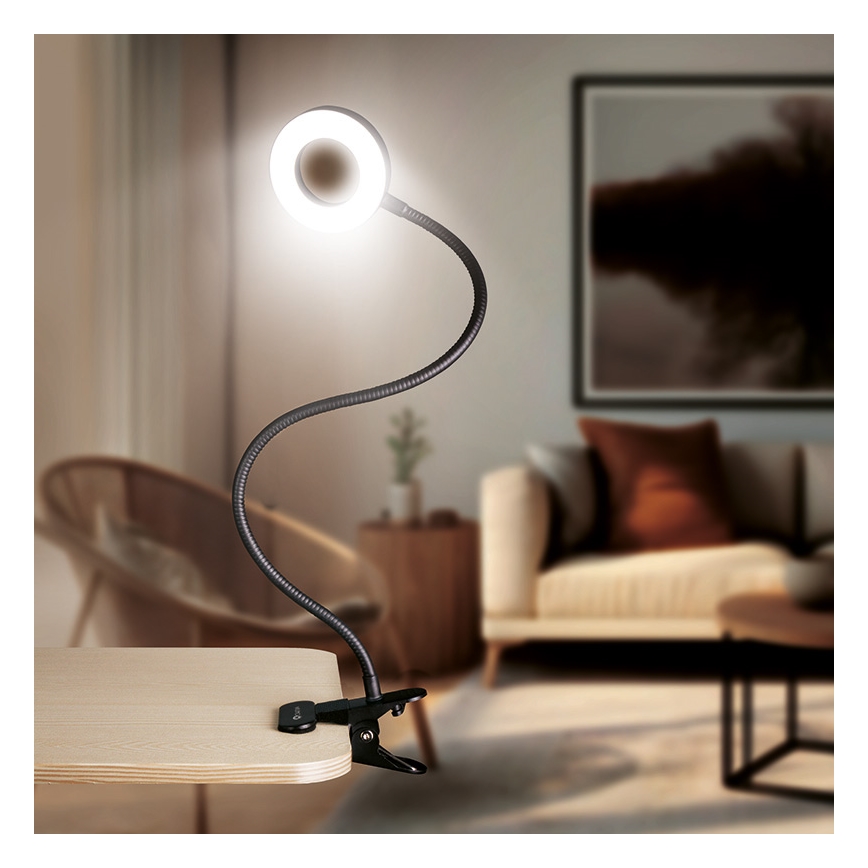 Brilagi - LED himmennettävä lamppu klipsillä ORBELA LED/8W/230V 3000/4000/5000K musta
