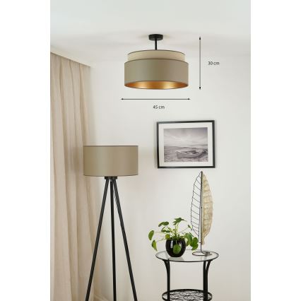 Brilagi - Kiinnitettävä kattovalaisin OREGON VEGE 1xE27/15W/230V Ø 45 cm harmaa