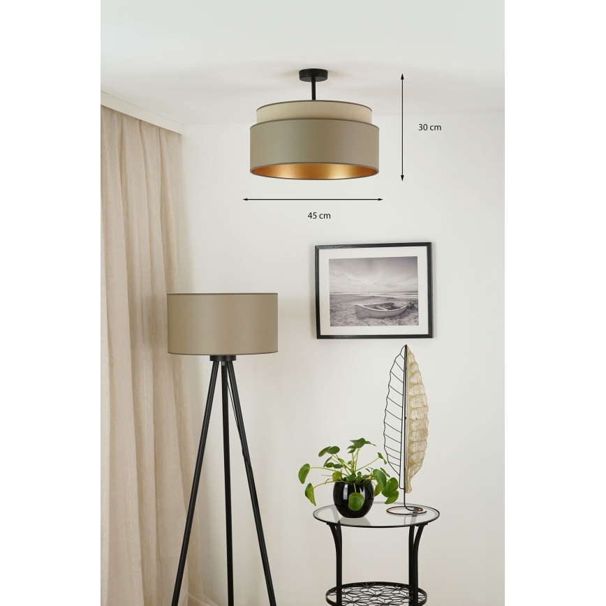 Brilagi - Kiinnitettävä kattovalaisin OREGON VEGE 1xE27/15W/230V Ø 45 cm harmaa