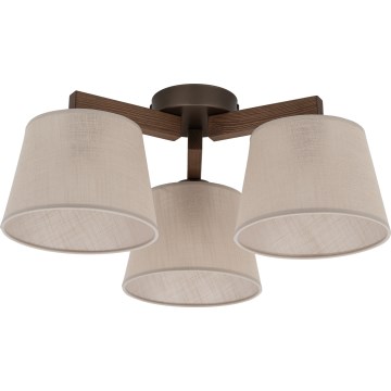 Brilagi - Pinnalle asennettava kattovalaisin LATTE 3xE27/60W/230V mänty/beige