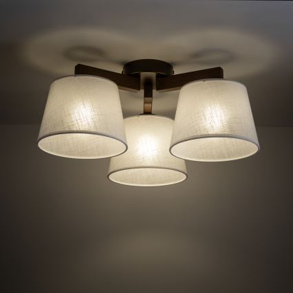 Brilagi - Pinnalle asennettava kattovalaisin LATTE 3xE27/60W/230V mänty/beige