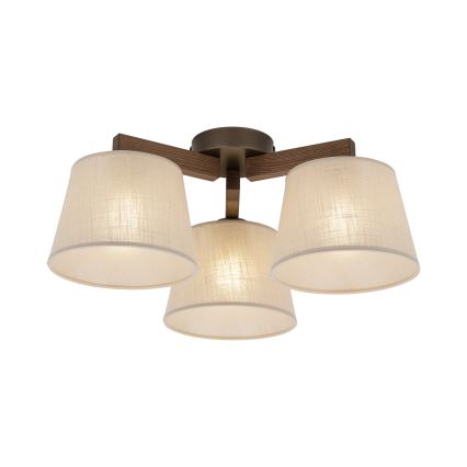 Brilagi - Pinnalle asennettava kattovalaisin LATTE 3xE27/60W/230V mänty/beige