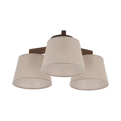 Brilagi - Pinnalle asennettava kattovalaisin LATTE 3xE27/60W/230V mänty/beige