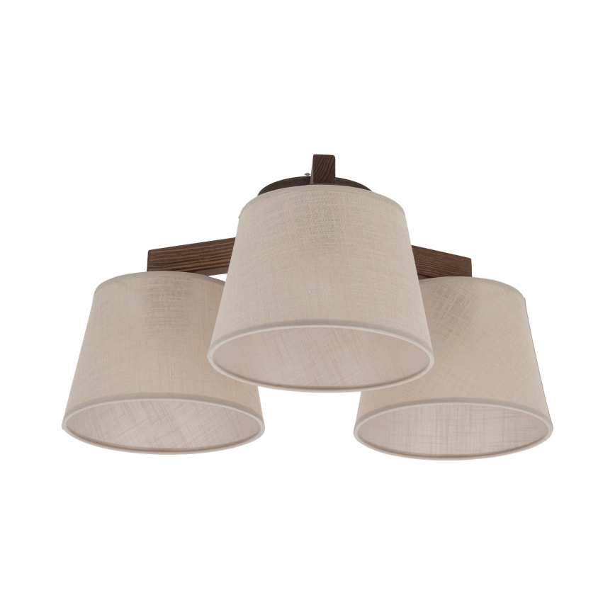 Brilagi - Pinnalle asennettava kattovalaisin LATTE 3xE27/60W/230V mänty/beige