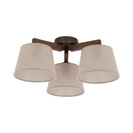 Brilagi - Pinnalle asennettava kattovalaisin LATTE 3xE27/60W/230V mänty/beige