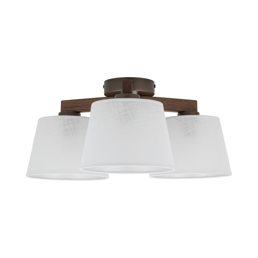 Brilagi - Pinnalle asennettava kattovalaisin LATTE 3xE27/60W/230V mänty/valkoinen