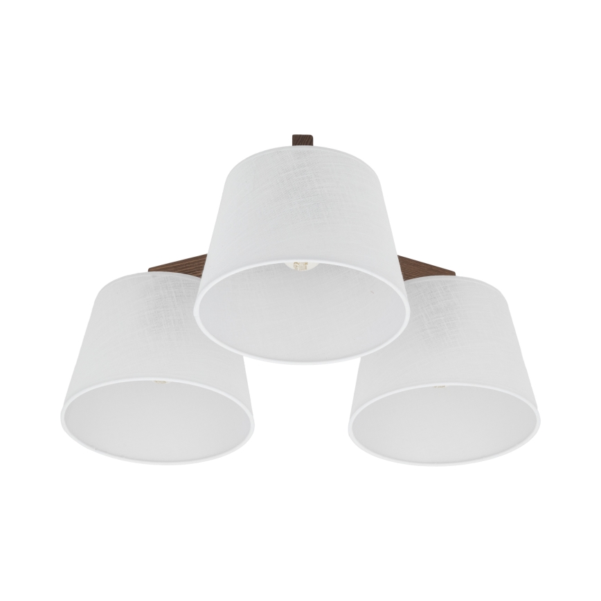 Brilagi - Pinnalle asennettava kattovalaisin LATTE 3xE27/60W/230V mänty/valkoinen