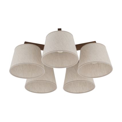 Brilagi - Pinnalle asennettava kattovalaisin LATTE 5xE27/60W/230V mänty/kerma