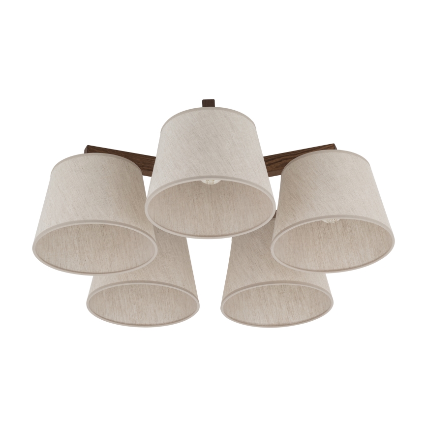 Brilagi - Pinnalle asennettava kattovalaisin LATTE 5xE27/60W/230V mänty/kerma