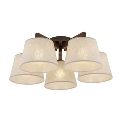 Brilagi - Pinnalle asennettava kattovalaisin LATTE 5xE27/60W/230V mänty/kerma