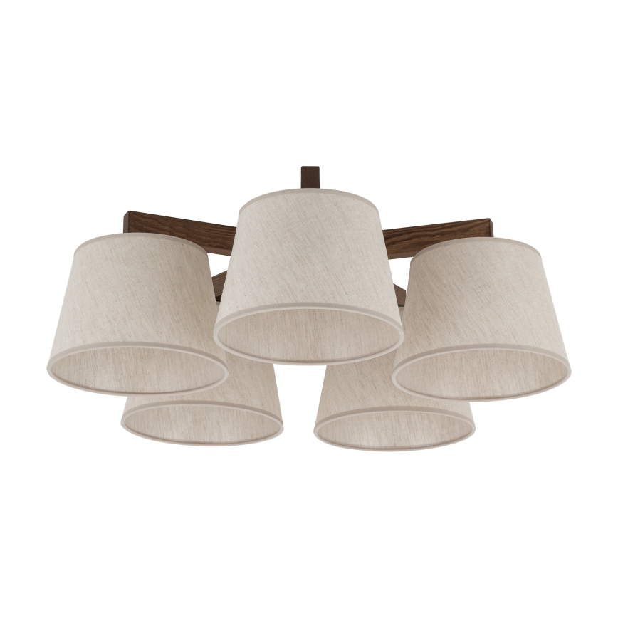 Brilagi - Pinnalle asennettava kattovalaisin LATTE 5xE27/60W/230V mänty/kerma