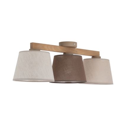Brilagi - Pinta-asennettava kattovalaisin LATTE 3xE27/60W/230V mänty/sekaväri