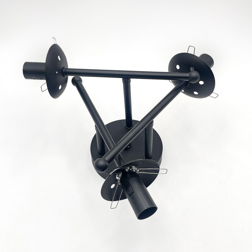 Brilagi - Pinta-asennettava MALIVA-kattokruunu 3xE14/15W/230V musta/savunharmaa