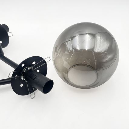 Brilagi - Pinta-asennettava MALIVA-kattokruunu 3xE14/15W/230V musta/savunharmaa