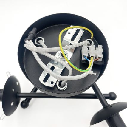 Brilagi - Pinta-asennettava MALIVA-kattokruunu 3xE14/15W/230V musta/savunharmaa