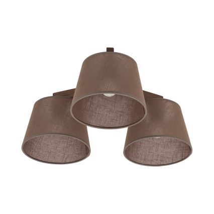 Brilagi - Pintakiinnitteinen kattokruunu LATTE 3xE27/60W/230V mänty/ruskea