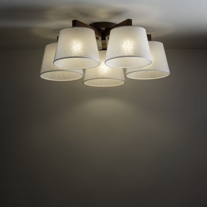 Brilagi - Pintakiinnitteinen kattokruunu LATTE 5xE27/60W/230V mänty/valkoinen