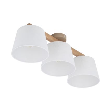Brilagi - Pintakiinnitteinen kattokruunu LATTE SABIA 3xE27/60W/230V mänty/valkoinen
