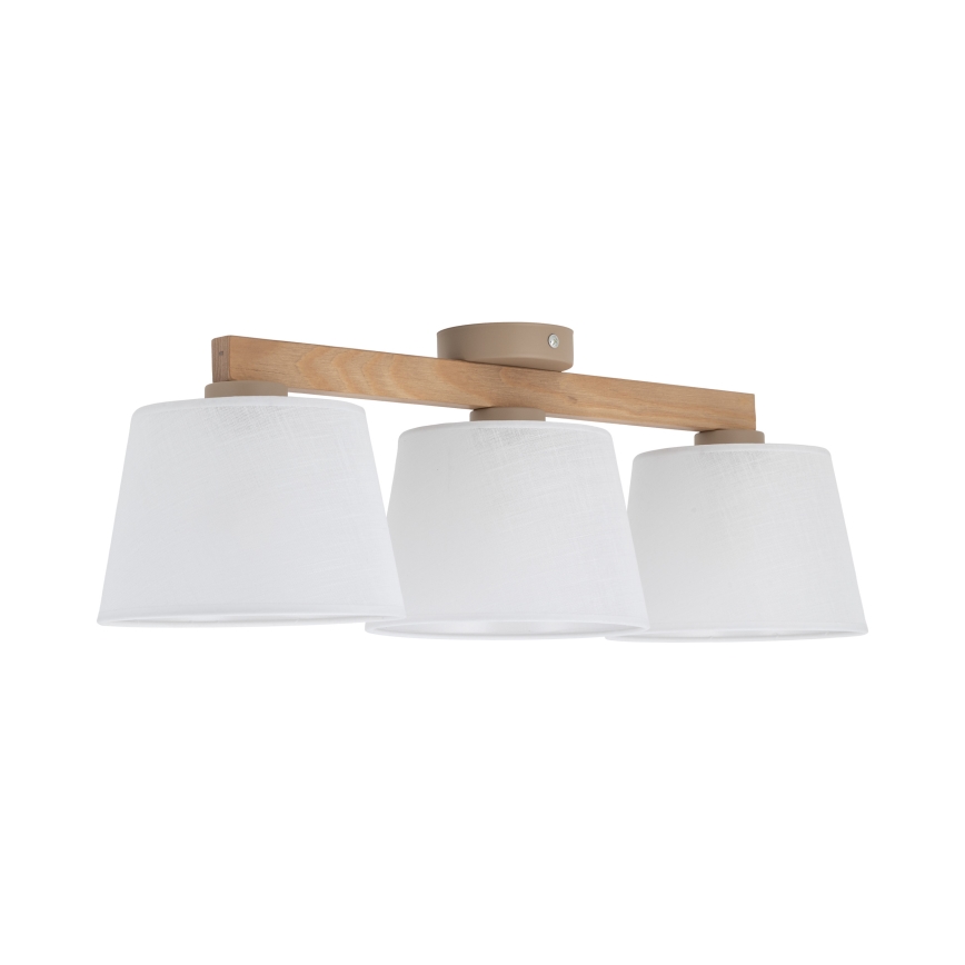 Brilagi - Pintakiinnitteinen kattokruunu LATTE SABIA 3xE27/60W/230V mänty/valkoinen