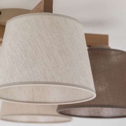 Brilagi - Pintakiinnitteinen kattokruunu LATTE SABIA 5xE27/60W/230V mänty/sekoitus