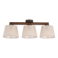 Brilagi - Pintakiinnitteinen kattovalaisin LATTE 3xE27/60W/230V mänty/beige