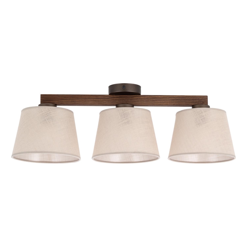Brilagi - Pintakiinnitteinen kattovalaisin LATTE 3xE27/60W/230V mänty/beige