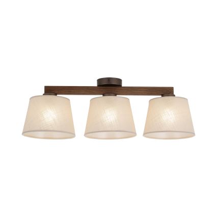 Brilagi - Pintakiinnitteinen kattovalaisin LATTE 3xE27/60W/230V mänty/beige