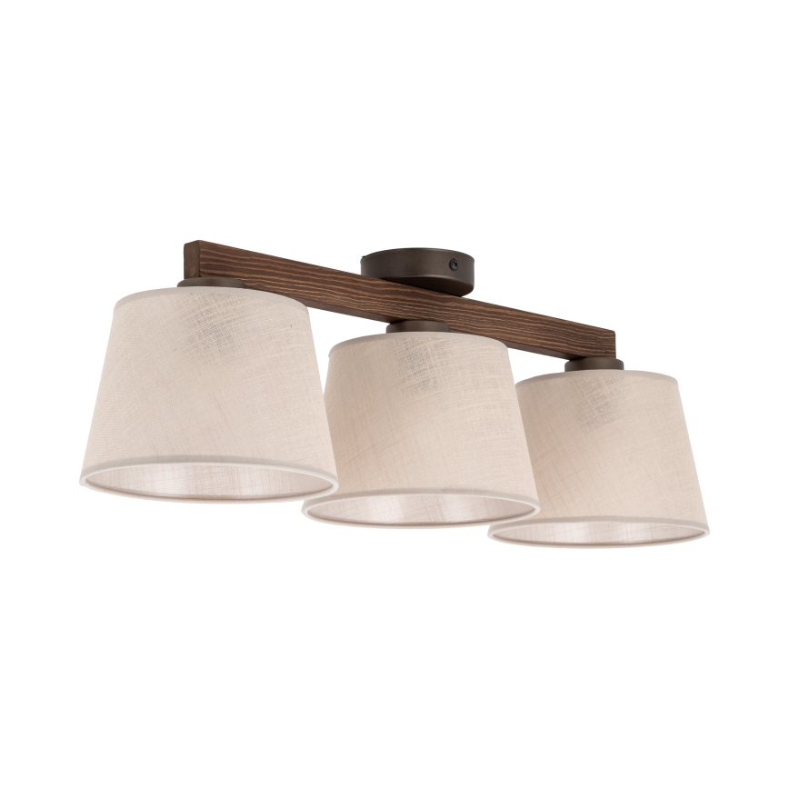 Brilagi - Pintakiinnitteinen kattovalaisin LATTE 3xE27/60W/230V mänty/beige