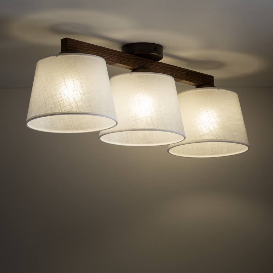 Brilagi - Pintakiinnitteinen kattovalaisin LATTE 3xE27/60W/230V mänty/valkoinen