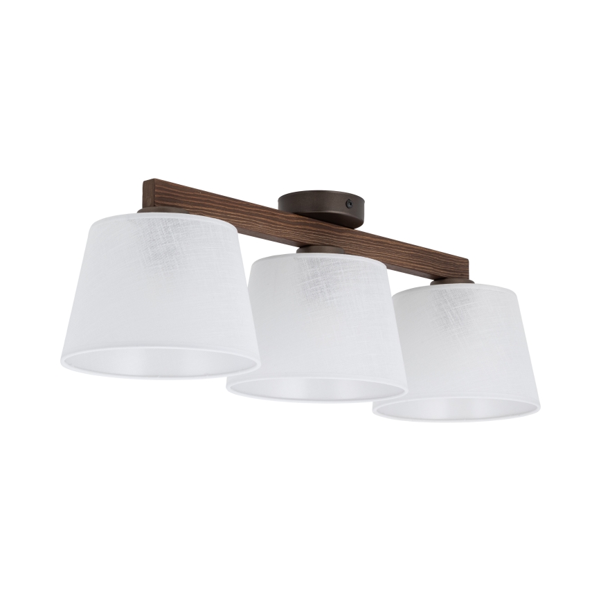Brilagi - Pintakiinnitteinen kattovalaisin LATTE 3xE27/60W/230V mänty/valkoinen