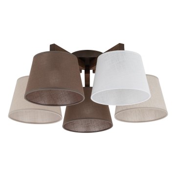 Brilagi - Pintakiinnitteinen kattovalaisin LATTE 5xE27/15W/230V mänty/mix