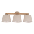 Brilagi - Pintakiinnitteinen kattovalaisin LATTE SABIA 3xE27/60W/230V mänty/beige