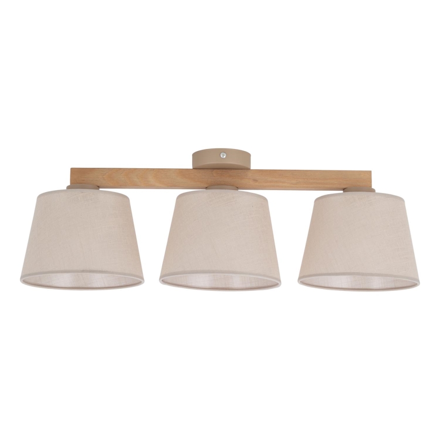 Brilagi - Pintakiinnitteinen kattovalaisin LATTE SABIA 3xE27/60W/230V mänty/beige