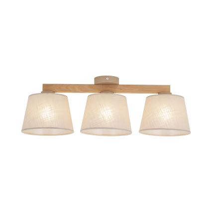 Brilagi - Pintakiinnitteinen kattovalaisin LATTE SABIA 3xE27/60W/230V mänty/beige