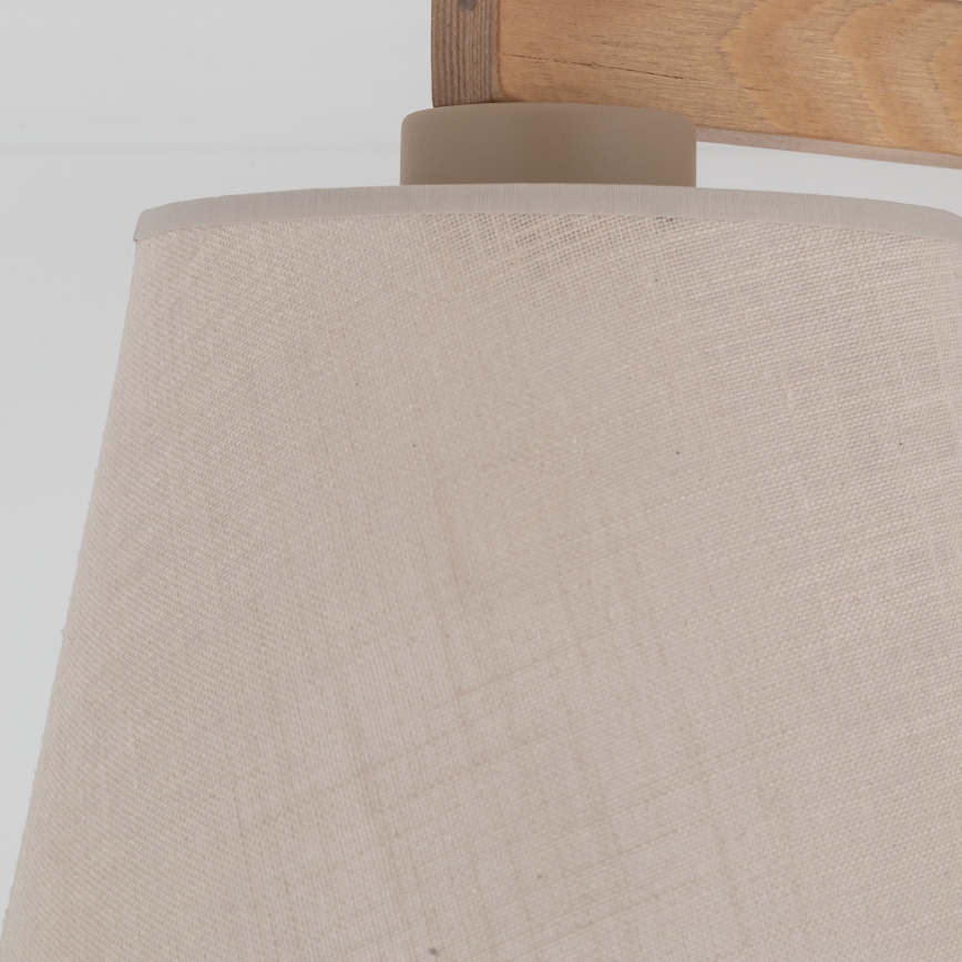 Brilagi - Pintakiinnitteinen kattovalaisin LATTE SABIA 3xE27/60W/230V mänty/beige