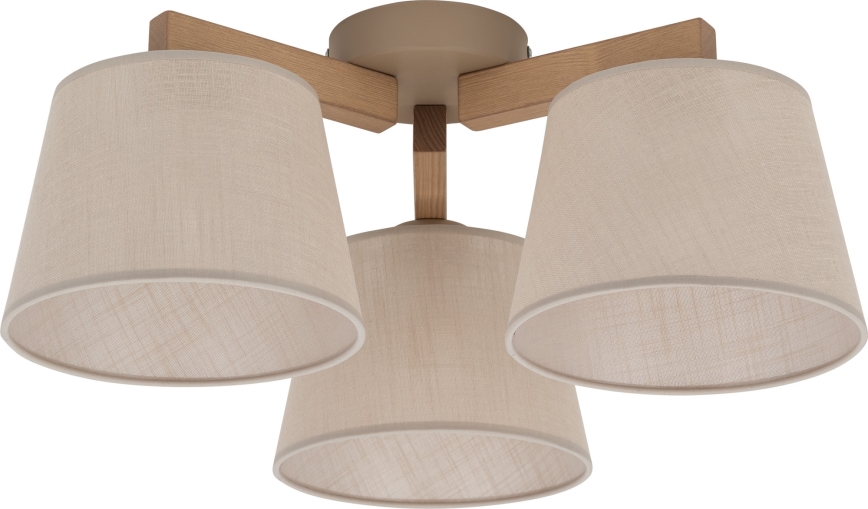 Brilagi - Pintakiinnitteinen kattovalaisin LATTE SABIA 3xE27/60W/230V mänty/beige